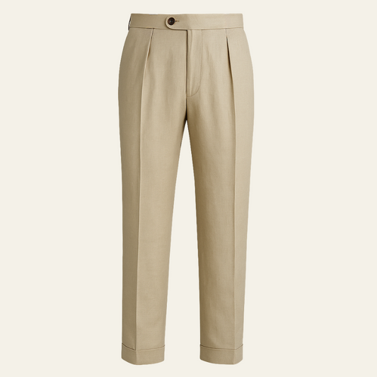 The Tuscany Linen Pleated Trousers