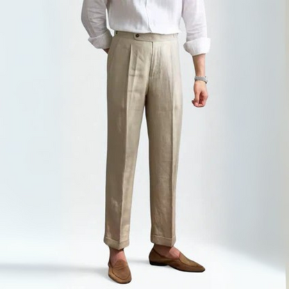 The Tuscany Linen Pleated Trousers