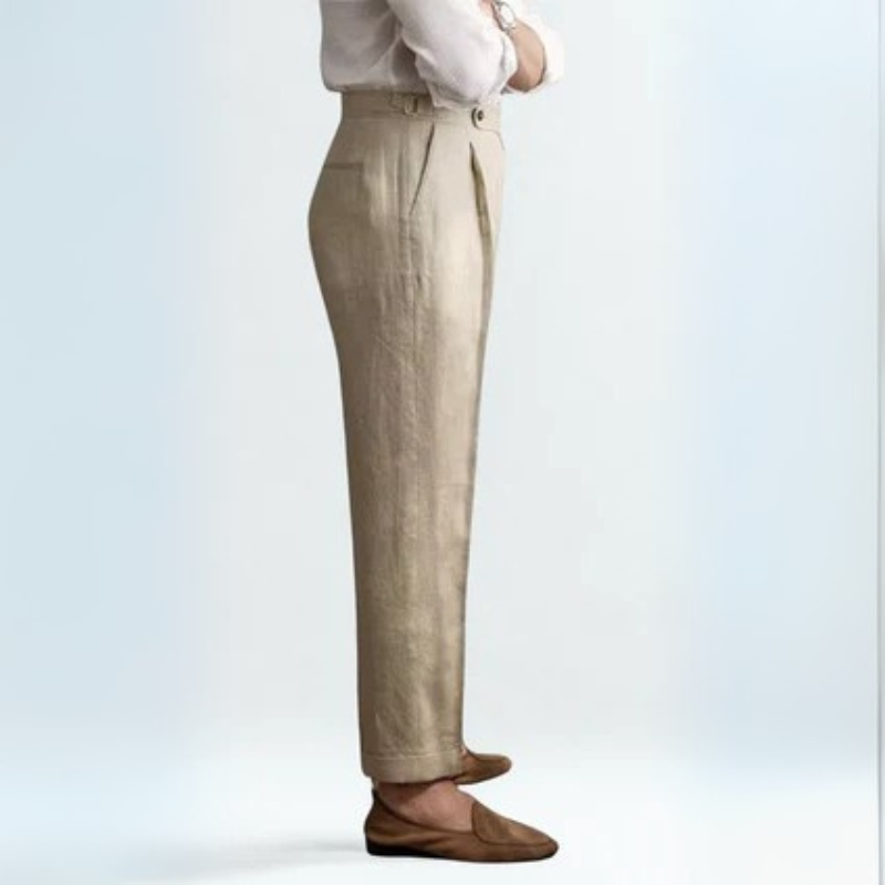 The Tuscany Linen Pleated Trousers