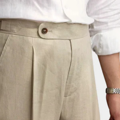 The Tuscany Linen Pleated Trousers