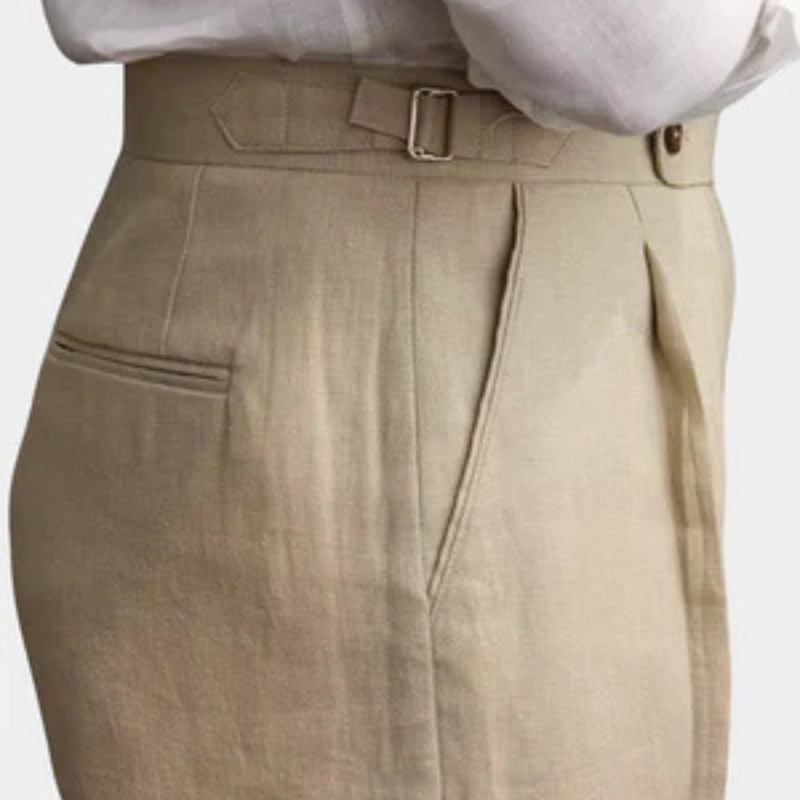 The Tuscany Linen Pleated Trousers