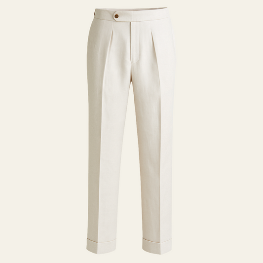 The Tuscany Linen Pleated Trousers