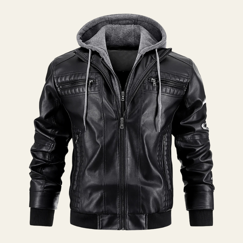 The Palermo Hooded Biker Faux Leather Jacket