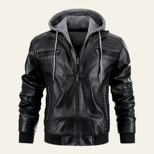 The Palermo Hooded Biker Faux Leather Jacket