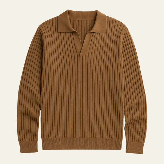 The Rothschild Wool Ribbed Knit Polo