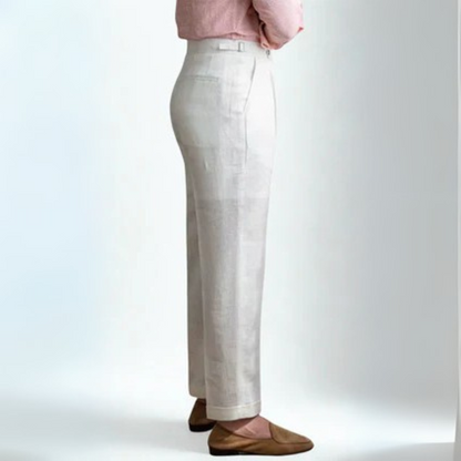 The Tuscany Linen Pleated Trousers
