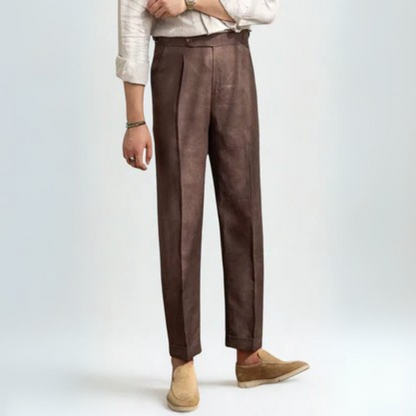 The Tuscany Linen Pleated Trousers