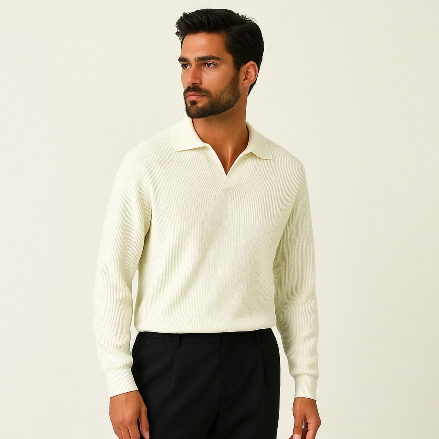 The Lugano V-Neck Knit Sweater Polo