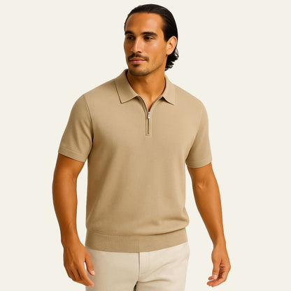 The Marbella Quarter Zip Knit Polo