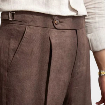 The Tuscany Linen Pleated Trousers