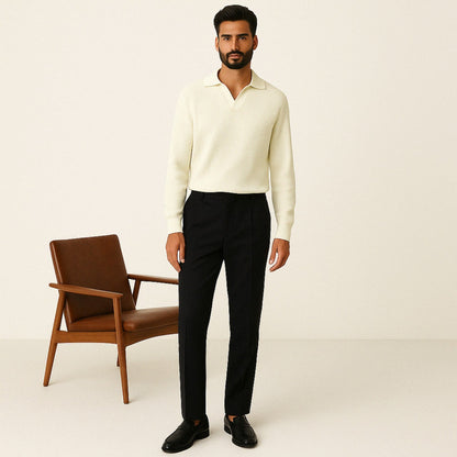The Lugano V-Neck Knit Sweater Polo