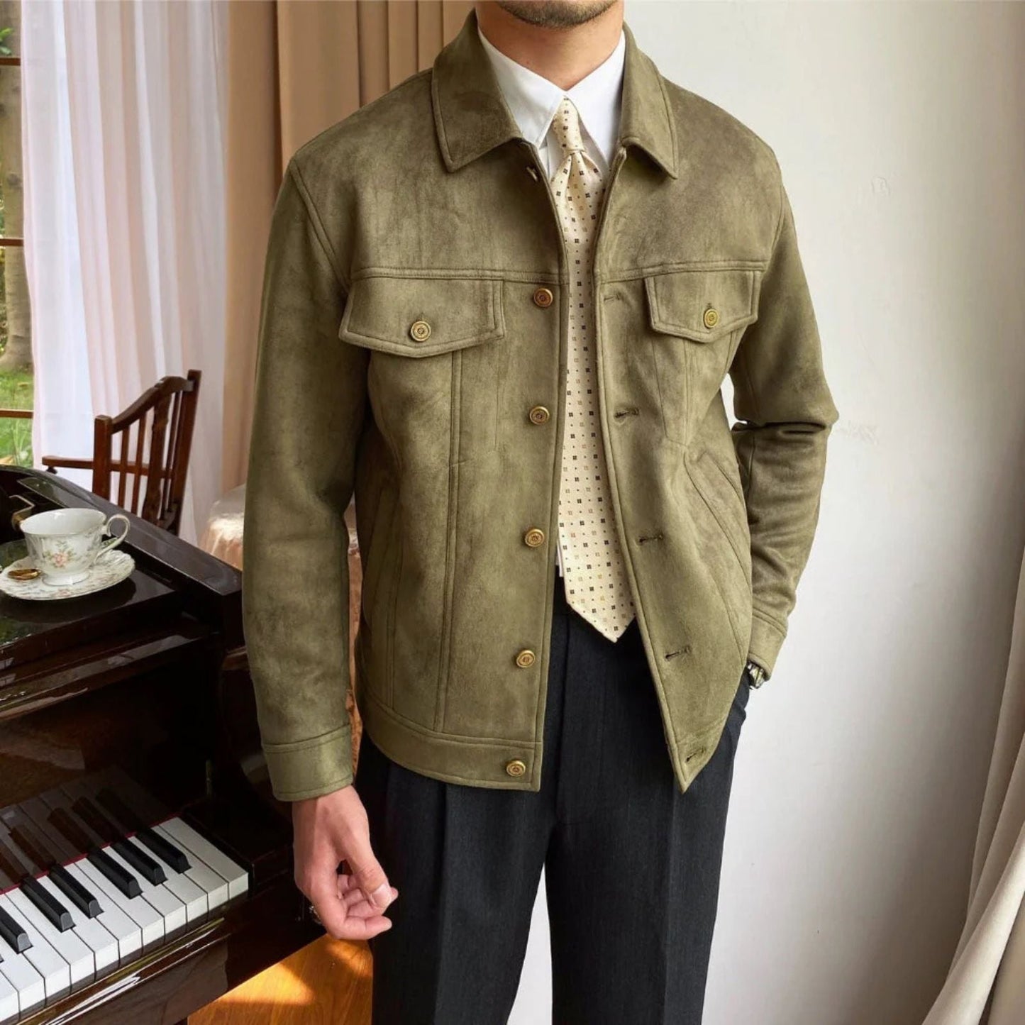 The Cortina Suede Lapel Jacket